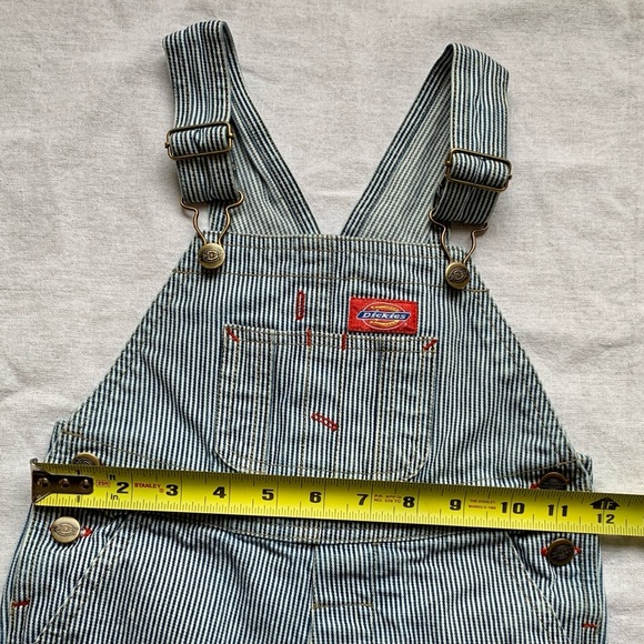 Vintage Dickies 100% Cotton Hickory Railroad Engineer Blue Striped Overalls 24M - Picture 11 of 12